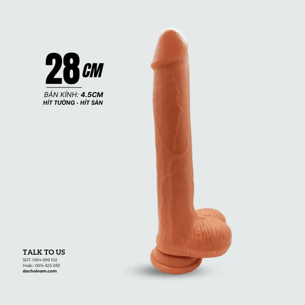 Dương Vật Giả Hít Tường 28cm – Đồ Chơi Tình Dục Cho Gay Gắn Tường Cực Phê - [Quà tặng: Gel bôi trơn 200ml]