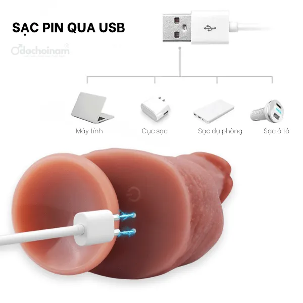 Cu giả lắc lư – Rung thụt ngoáy cực sâu 18cm - [Quà tặng: Gel bôi trơn 200ml + Hộp BCS]