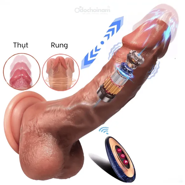 Cu giả lắc lư – Rung thụt ngoáy cực sâu 18cm - [Quà tặng: Gel bôi trơn 200ml + Hộp BCS]