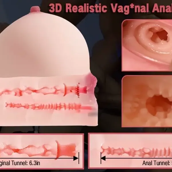 Búp bê tình dục 3 trong 1, Cặp ngực, âm đạo và hậu môn - Silicone cao cấp siêu thật  [Quà tặng: Gel bôi trơn 200ml] 