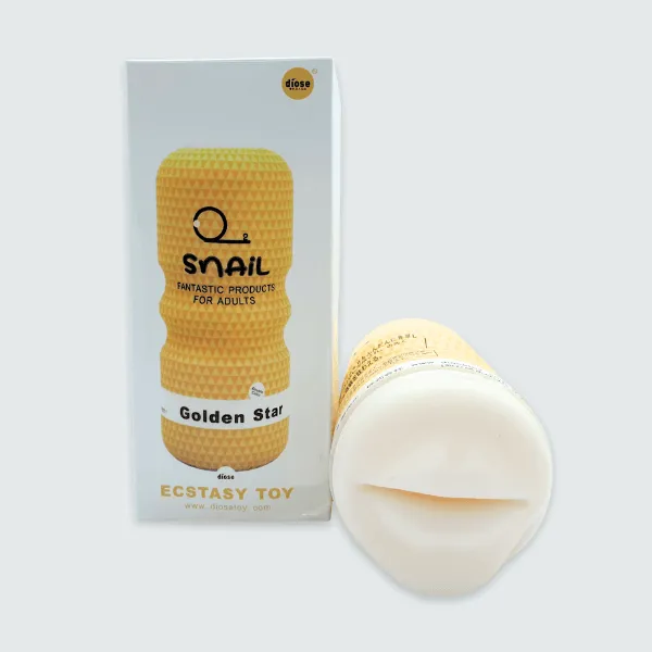 Cốc thủ dâm Snail Cup Golden Star cầm tay cho nam -  Phiên bản đôi môi [Quà tặng: Gel bôi trơn 200ml] 