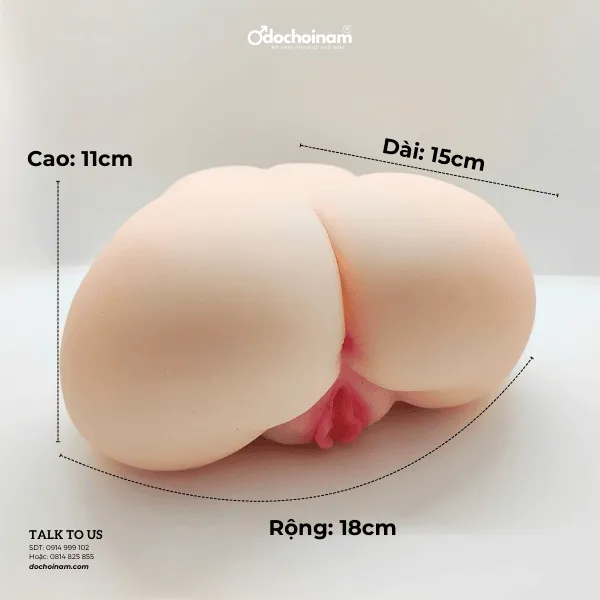 Đồ Chơi Tình Dục Nam Cao Cấp: Âm Đạo & Hậu Môn 2 Trong 1 – Cảm Giác Thật - Quà tặng: Gel bôi trơn 200ml] 