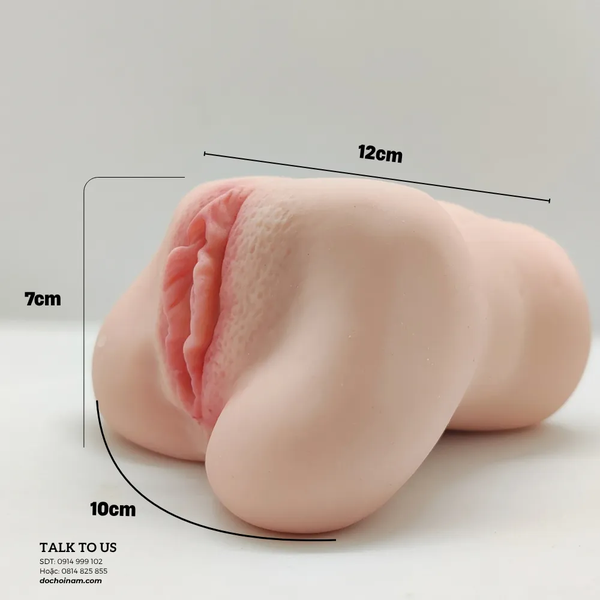 Mông Âm Đạo Giả Silicone Y Tế Nguyên Khối - Kích Thước Nhỏ Gọn 12x10cm Dễ Cầm Nắm [Quà tặng: Gel bôi trơn 200ml]