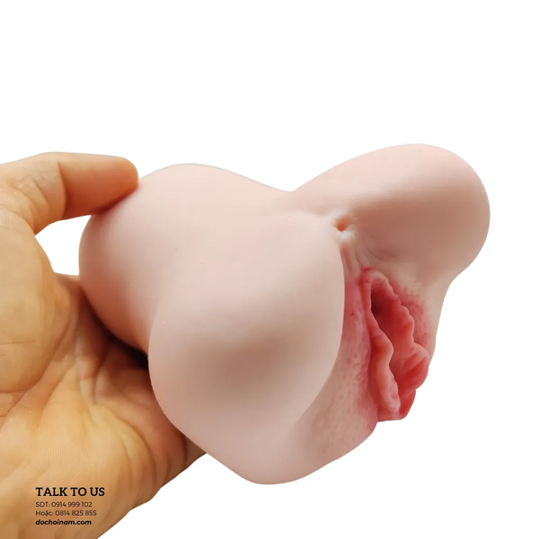 Mông Âm Đạo Giả Silicone Y Tế Nguyên Khối - Kích Thước Nhỏ Gọn 12x10cm Dễ Cầm Nắm [Quà tặng: Gel bôi trơn 200ml]