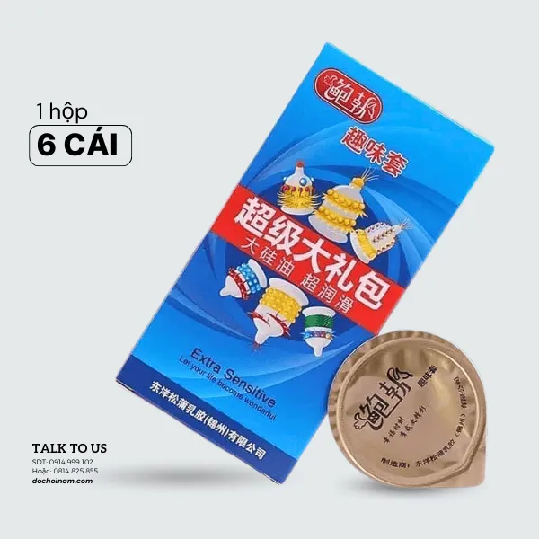 Bao Cao Su Siêu Gai Râu Bi Runbo Extra Sensitive – Hộp 6 Kiểu Kích Thích Mạnh