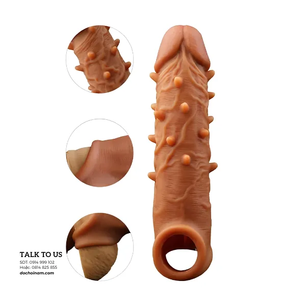 Bao Đôn Silicone Mềm Mại Màu Da, Có Gai, Giúp Tăng Thêm 3cm, To Hơn 2cm