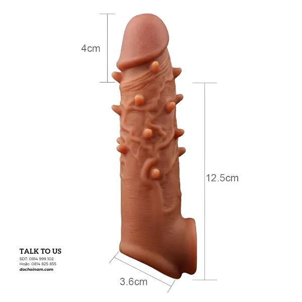 Bao Đôn Silicone Mềm Mại Màu Da, Có Gai, Giúp Tăng Thêm 3cm, To Hơn 2cm