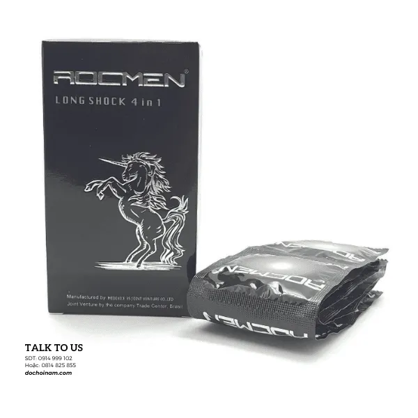 Bao Cao Su Rocmen Long Shock – Gân Gai Kéo Dài Cuộc Yêu (Hộp 12 Cái)