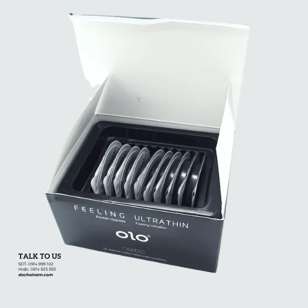 Bao Cao Su OLO 001 Siêu Mỏng 0.01mm – Có Gai, Hương Vani Ngọt Ngào (Hộp 10 chiếc)