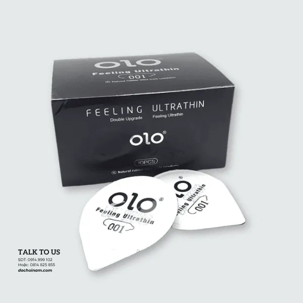 Bao Cao Su OLO 001 Siêu Mỏng 0.01mm – Có Gai, Hương Vani Ngọt Ngào (Hộp 10 chiếc)