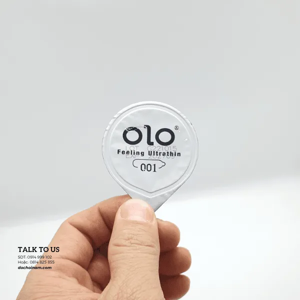 Bao Cao Su OLO 001 Siêu Mỏng 0.01mm – Có Gai, Hương Vani Ngọt Ngào (Hộp 10 chiếc)