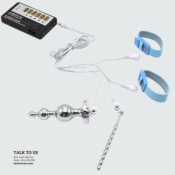 Bộ Đồ Chơi Tình Dục Điện Xung BDSM – Que Sounding & Plug Hậu Môn Inox Kích Thích Mạnh - [Quà tặng: Gel bôi trơn 200ml]