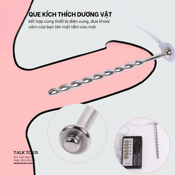 Bộ Đồ Chơi Tình Dục Điện Xung BDSM – Que Sounding & Plug Hậu Môn Inox Kích Thích Mạnh - [Quà tặng: Gel bôi trơn 200ml]