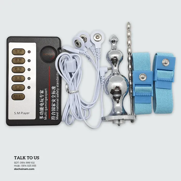 Bộ Đồ Chơi Tình Dục Điện Xung BDSM – Que Sounding & Plug Hậu Môn Inox Kích Thích Mạnh - [Quà tặng: Gel bôi trơn 200ml]