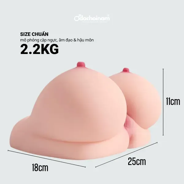Búp bê tình dục 3 trong 1, Cặp ngực, âm đạo và hậu môn - Silicone cao cấp siêu thật  [Quà tặng: Gel bôi trơn 200ml] 