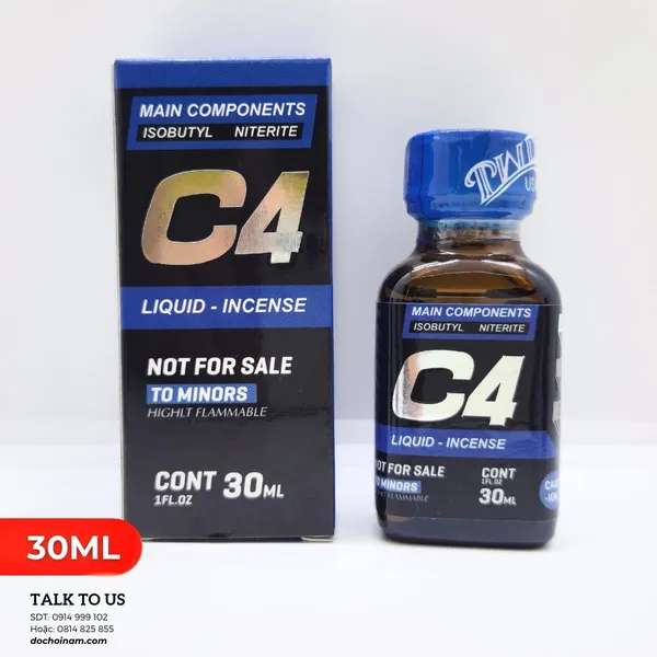 Popper 30ml  C4 Xanh – Hỗ trợ thư giãn và tăng cảm xúc mãnh liệt