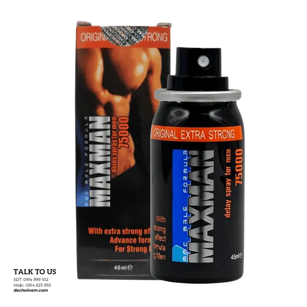 MAXMAN 75000 – Chai xịt lâu xuất tinh cho nam giới, tăng tự tin phòng the