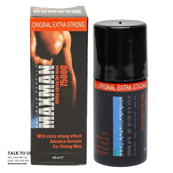MAXMAN 75000 – Chai xịt lâu xuất tinh cho nam giới, tăng tự tin phòng the
