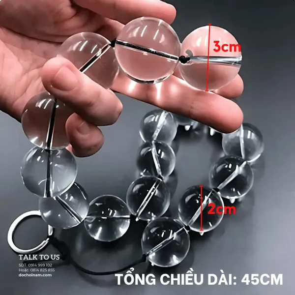 Chuỗi hạt pha lê fisting hậu môn - Đồ chơi Fisting BDSM cho nam [Quà tặng: Gel bôi trơn 200ml] 