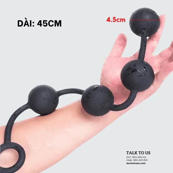 Chuỗi hạt fisting hậu môn 45cm, to 4,5cm - Đồ chơi Fisting BDSM cho nam [Quà tặng: Gel bôi trơn 200ml]