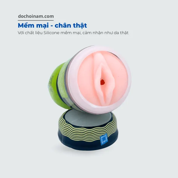 Cốc thủ dâm Qing cho nam, mềm mại, chân thật, hình âm đạo, giá rẻ, dễ vệ sinh - Xanh Đen - [Quà tặng: Gel bôi trơn 200ml]