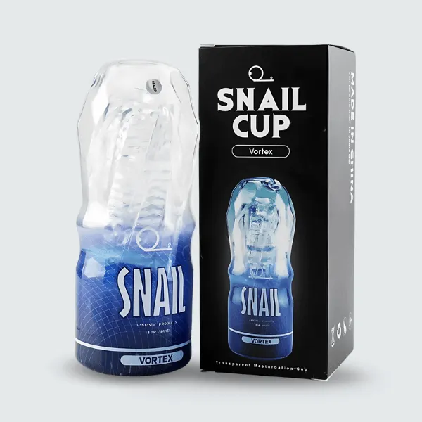 Cốc thủ dâm cầm tay Snail Cup trong suốt cho nam -  Xanh dương [Quà tặng: Gel bôi trơn 200ml] 