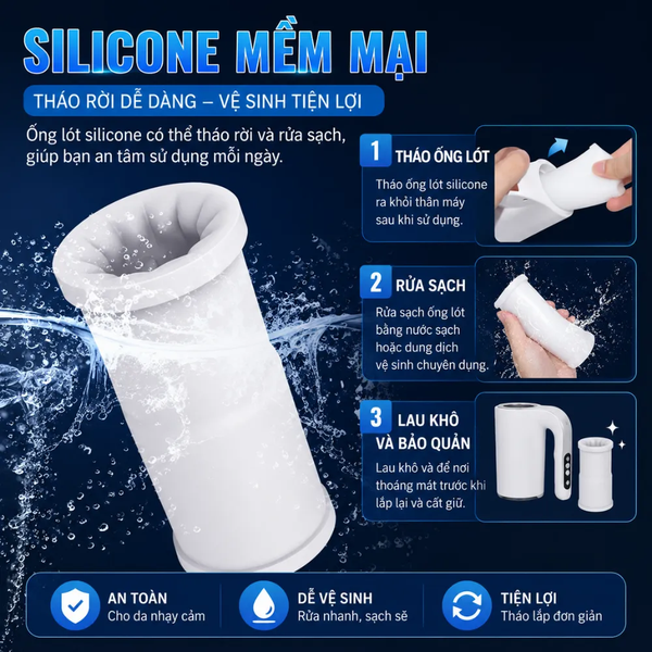 Cốc Sục Cu Tự Động Xoay Thụt Telescopic – Máy Massage Nam Cao Cấp 10 Chế Độ Rung Đẩy -  [Quà tặng: Gel bôi trơn 200ml]  
