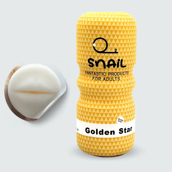 Cốc thủ dâm Snail Cup Golden Star cầm tay cho nam -  Phiên bản đôi môi [Quà tặng: Gel bôi trơn 200ml] 