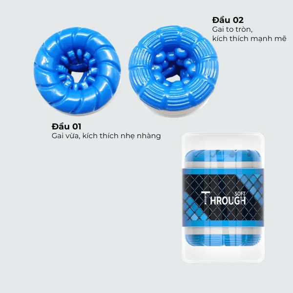 Cốc thủ dâm hai đầu Through cho nam - [Quà tặng: Gel bôi trơn 200ml] 