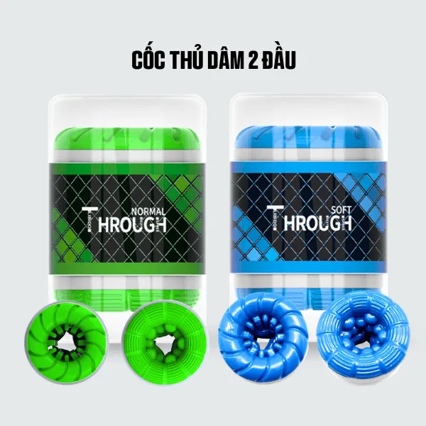 Cốc thủ dâm hai đầu Through cho nam - [Quà tặng: Gel bôi trơn 200ml] 