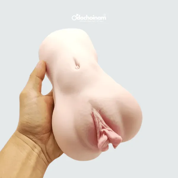 Búp bê tình dục 2 trong 1, âm đạo và hậu môn - Silicone nguyên khối [Quà tặng: Gel bôi trơn 200ml]