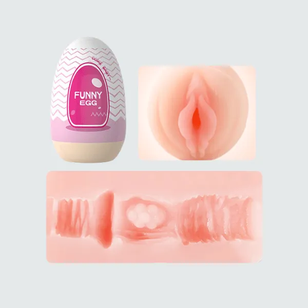 Cốc thủ dâm hình quả trứng Funny Egg cho nam - Âm đạo giả [Quà tặng: Gel KY 50ml]
