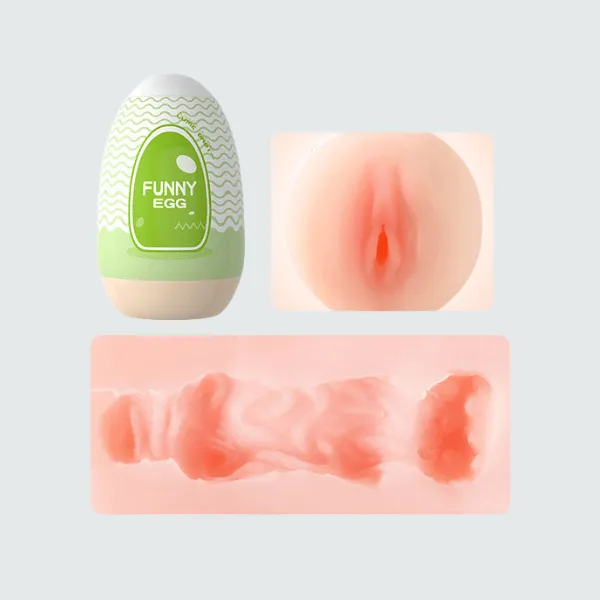 Cốc thủ dâm hình quả trứng Funny Egg cho nam - Âm đạo giả [Quà tặng: Gel KY 50ml]