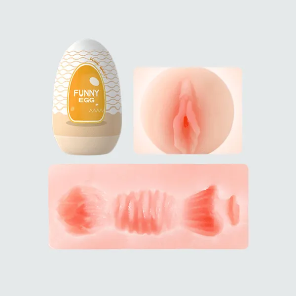 Cốc thủ dâm hình quả trứng Funny Egg cho nam - Âm đạo giả [Quà tặng: Gel KY 50ml]