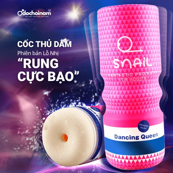 Cốc thủ dâm Snail Dancing Queen 20 chế đệ Rung,  Hậu Môn (Hồng) -  [Quà tặng: Gel bôi trơn 200ml]