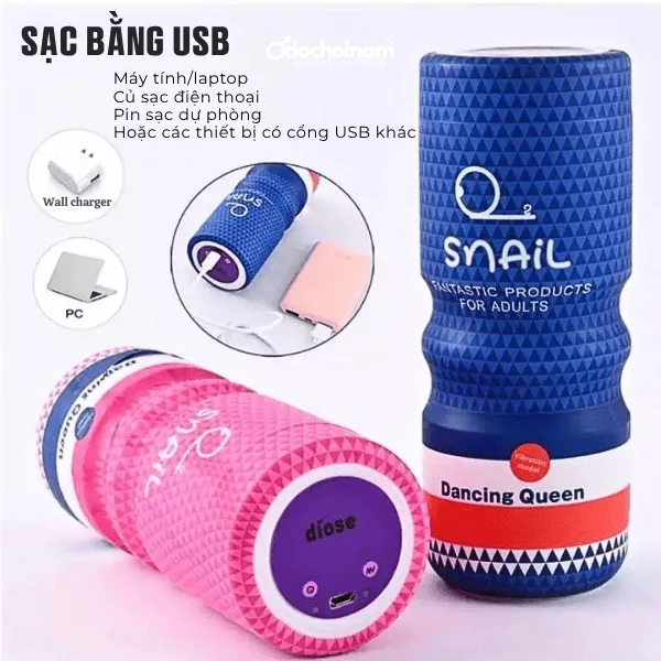 Cốc thủ dâm Snail Dancing Queen 20 chế đệ Rung,  Hậu Môn (Hồng) -  [Quà tặng: Gel bôi trơn 200ml]