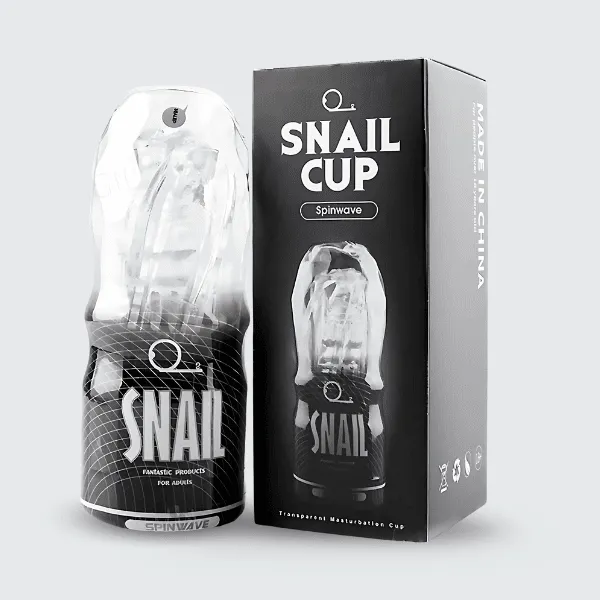 Cốc thủ dâm cầm tay Snail Cup trong suốt cho nam -  Đen [Quà tặng: Gel bôi trơn 200ml] 