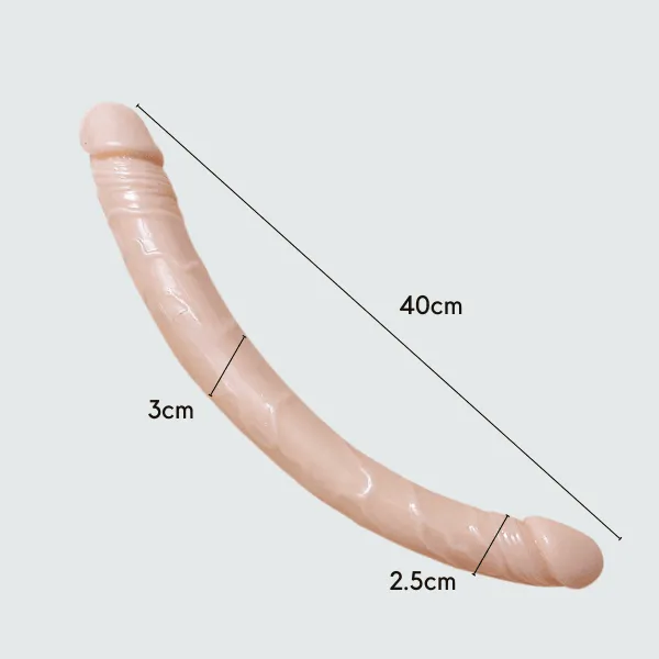 Cu Giả Hai Đầu Silicon Mềm 40cm – Đồ Chơi Tình Dục Cho Gay, Les – Kèm Gel Bôi Trơn 200ml