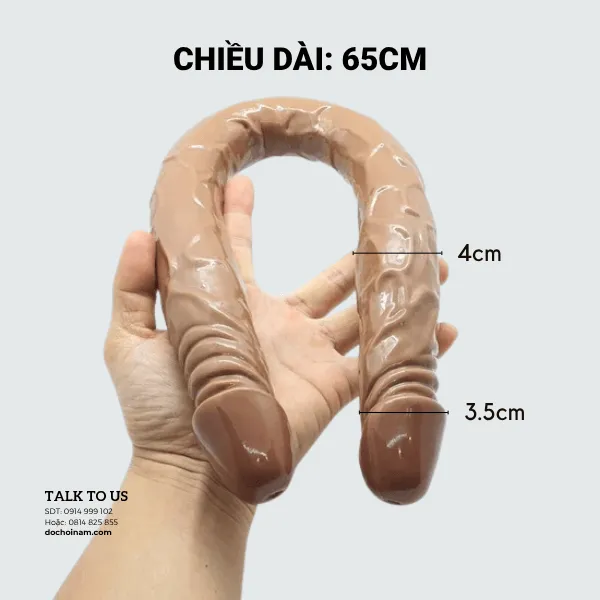 Cu Giả Hai Đầu Silicon Mềm 65cm – Đồ Chơi Tình Dục Cho Gay, Les – Kèm Gel Bôi Trơn 200ml