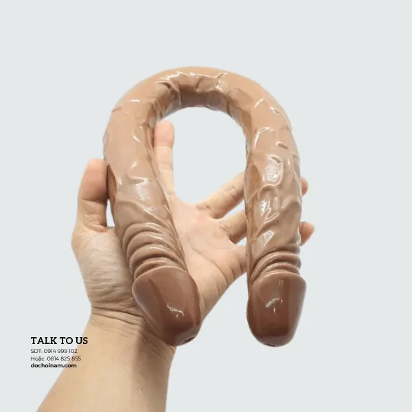 Cu Giả Hai Đầu Silicon Mềm 65cm – Đồ Chơi Tình Dục Cho Gay, Les – Kèm Gel Bôi Trơn 200ml