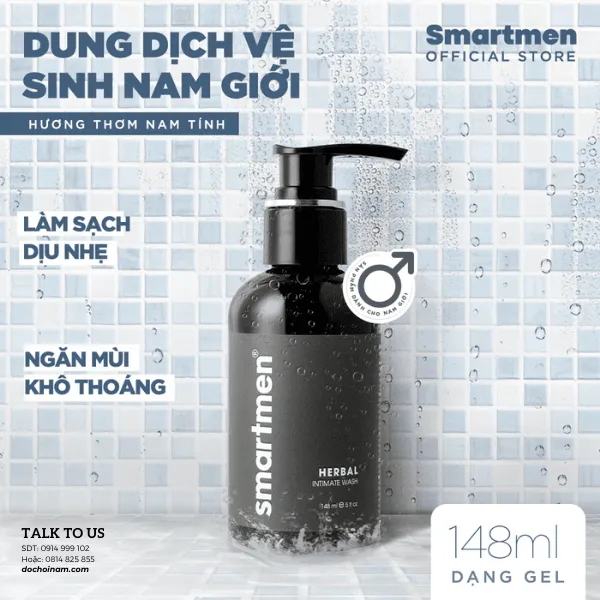 Dung Dịch Vệ Sinh Nam Smartmen Herbal Intimate Wash – Làm Sạch & Khử Mùi Vùng Kín Nam Giới