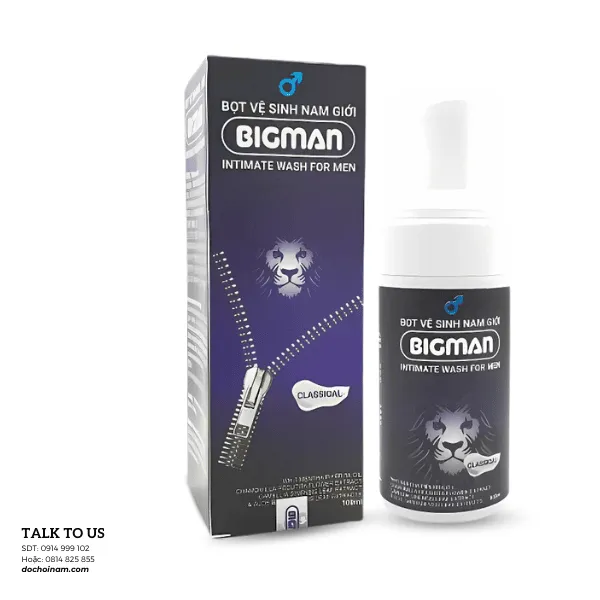 Bọt Vệ Sinh Nam Giới BIGMAN – Dung Dịch Làm Sạch Vùng Kín Cho Nam