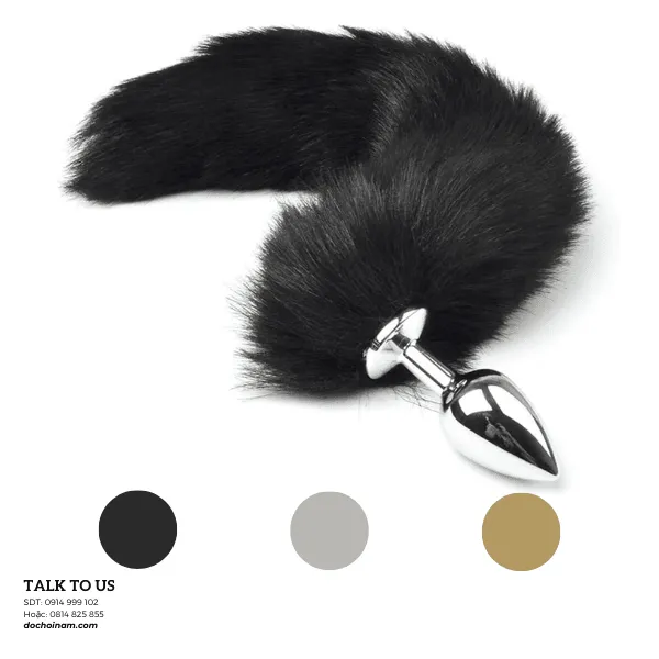 Đuôi Chồn Inox Gắn Hậu Môn – Plug Đuôi Thú Cosplay Kích Thích