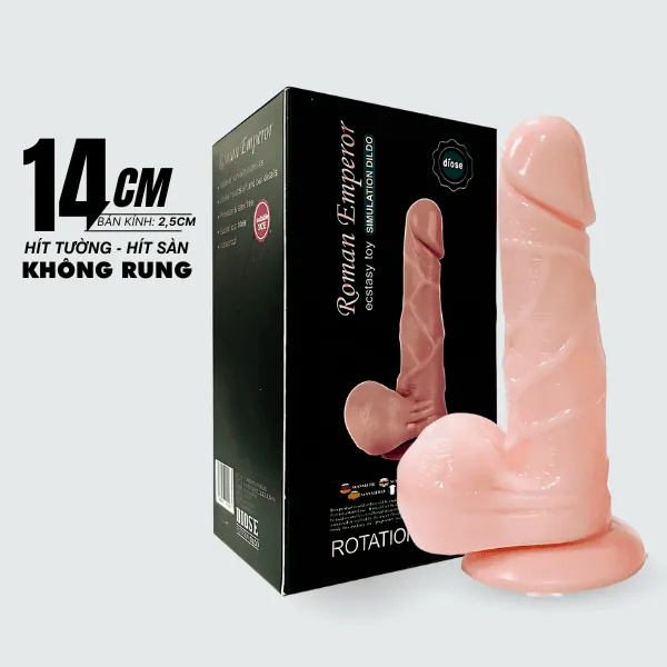 Dương vật giả hít tường, hít sàn 14cm - [Quà tặng: Gel bôi trơn 200ml] 