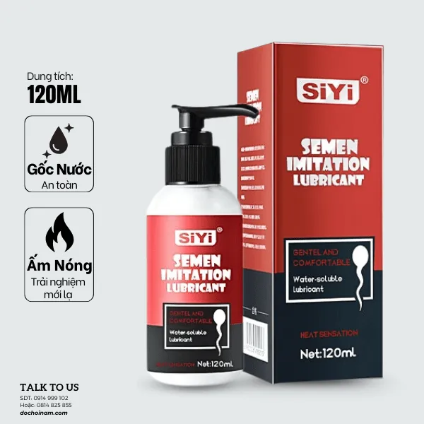 Gel bôi trơn gốc nước SiYi Semen Imitation Lubricant 120ml - Ấm nóng, trắng đục như tinh dịch 