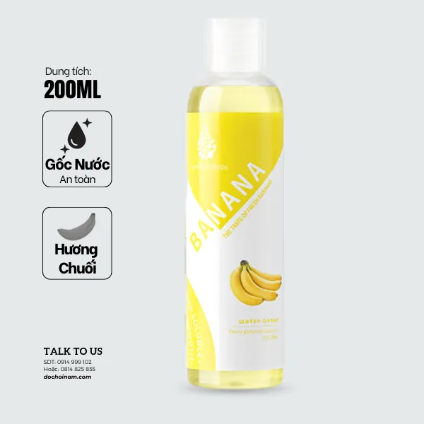 Gel bôi trơn cao cấp hương chuối 200ml – ngọt ngào, mượt mà và đầy kích thích!