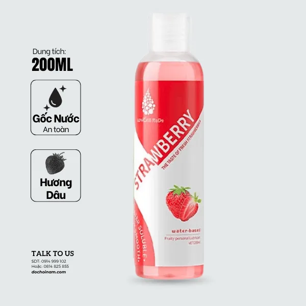 Gel bôi trơn cao cấp hương dâu 200ml – ngọt ngào, quyến rũ, thăng hoa cảm xúc
