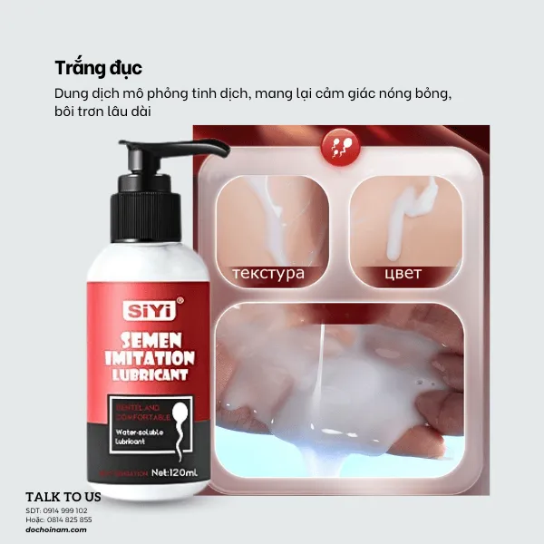 Gel bôi trơn gốc nước SiYi Semen Imitation Lubricant 120ml - Ấm nóng, trắng đục như tinh dịch 