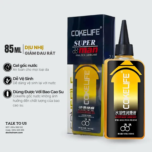 Gel Bôi Trơn COKELIFE Vàng 85ml – Trơn Mượt Tự Nhiên, An Toàn & Đa Năng