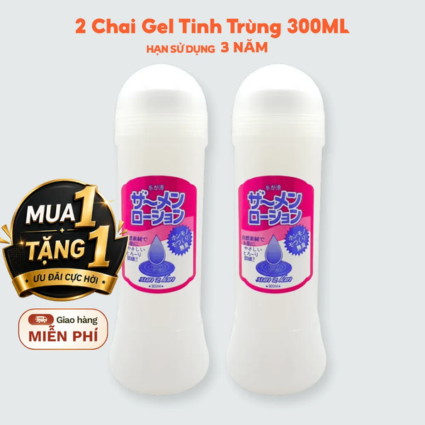 Mua 1 tặng 1 : Gel Tinh Trùng 300ml – Gel Bôi Trơn Gốc Nước Siêu Trơn Mịn 